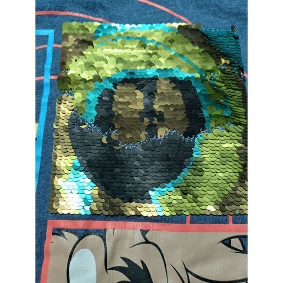 Looney Tunes Kids T Shirt w/ Sequenced Marvin the Martian - Size M/M/M (7/8) - Picture 3 of 4